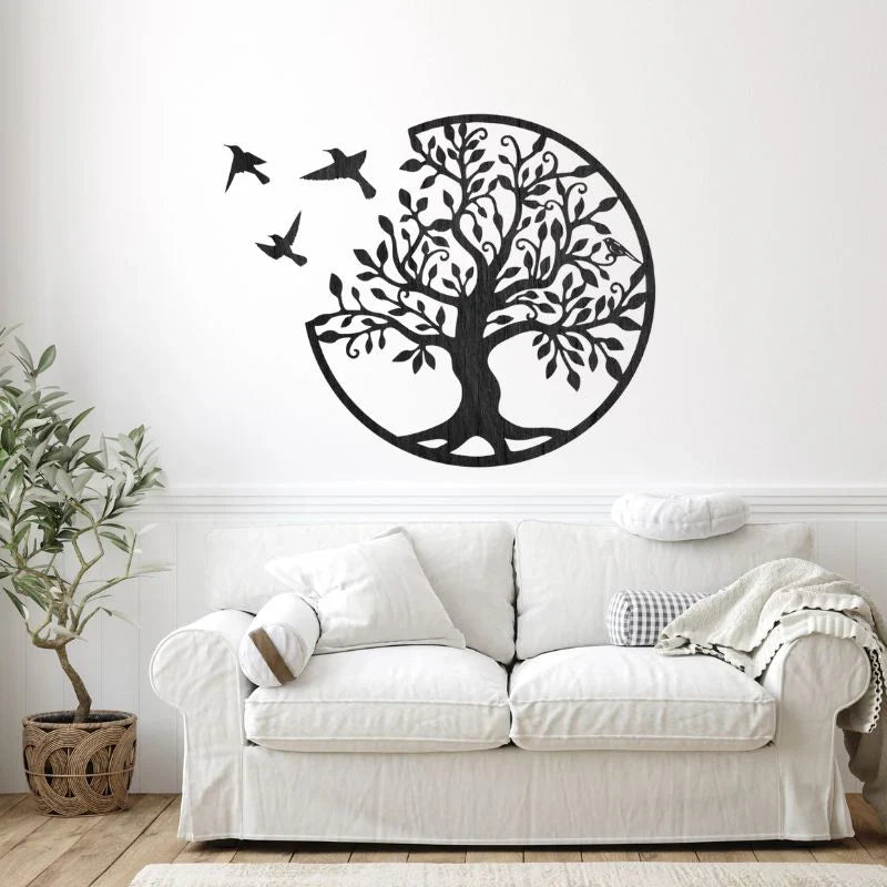 Wooden Tree Of Life MDF Wall decor - Design with Birds