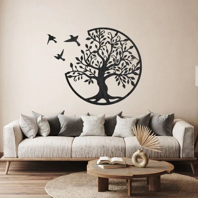 Wooden Tree Of Life MDF Wall decor - Design with Birds