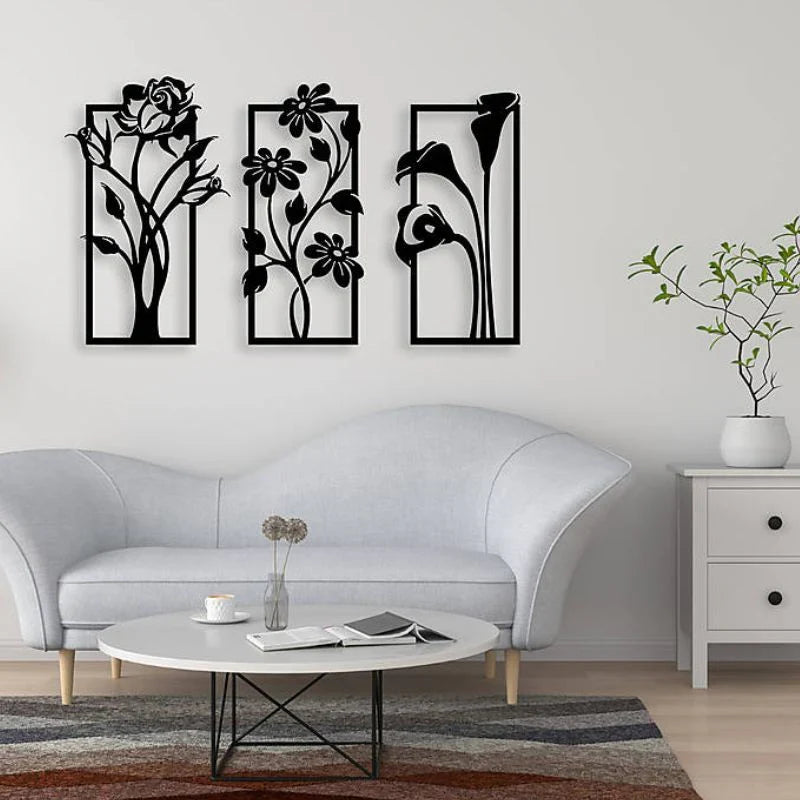 Elegant Home Decor- Set of 3 Floral Frames
