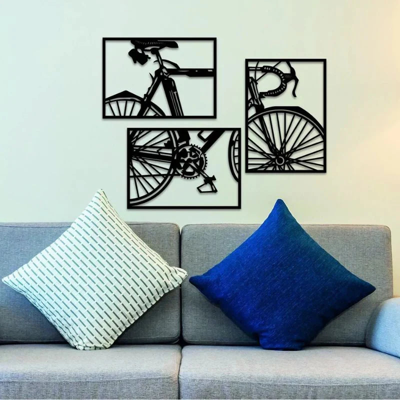 Wooden Cycle Wall Panel Set- Vintage design for office and Home