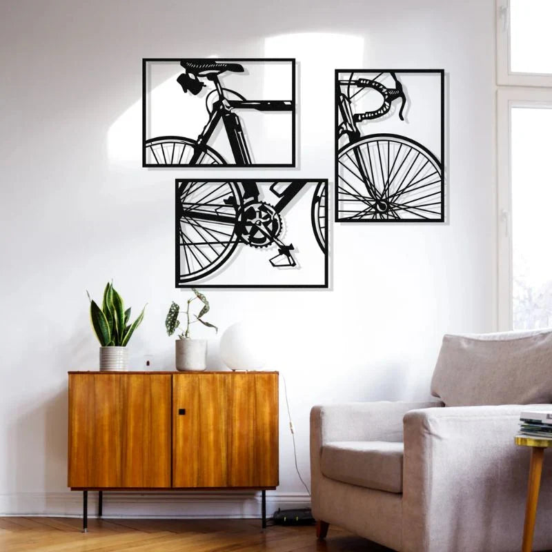 Wooden Cycle Wall Panel Set- Vintage design for office and Home