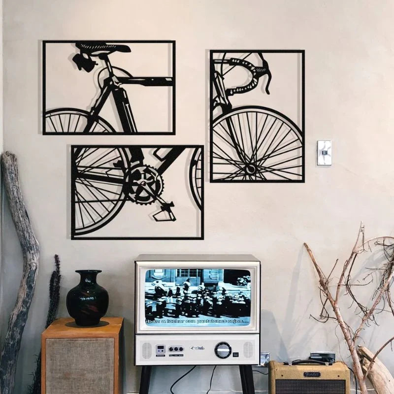 Wooden Cycle Wall Panel Set- Vintage design for office and Home