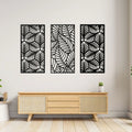 Leaf Wall Decor- Set of 3 Geometric Wooden Penals