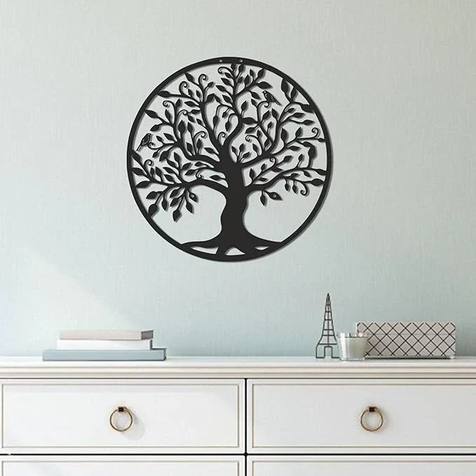 Black Wooden Tree Of Life Wall Decor- Wall Hanging Decoration