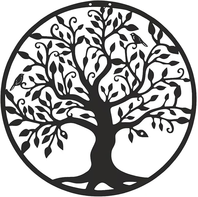 Black Wooden Tree Of Life Wall Decor- Wall Hanging Decoration