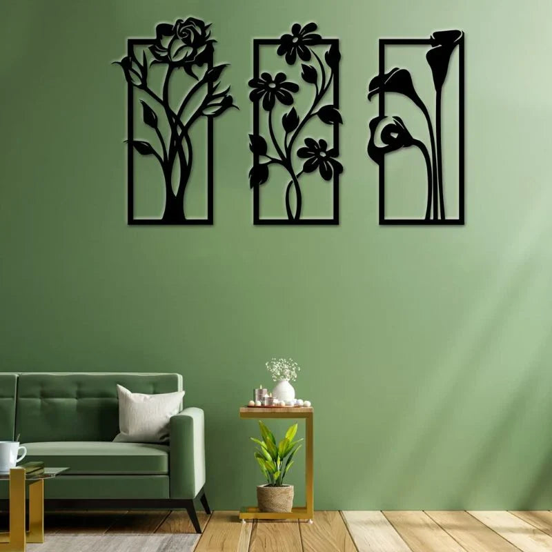 Elegant Home Decor- Set of 3 Floral Frames