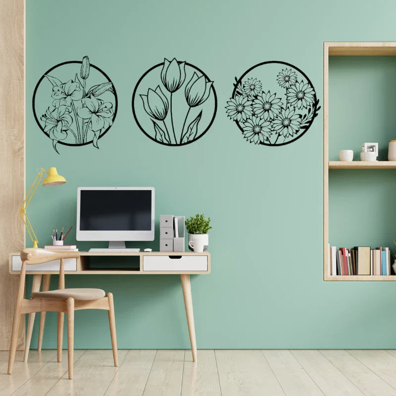 Panel Floral Wall Decor- Elegant set of 3