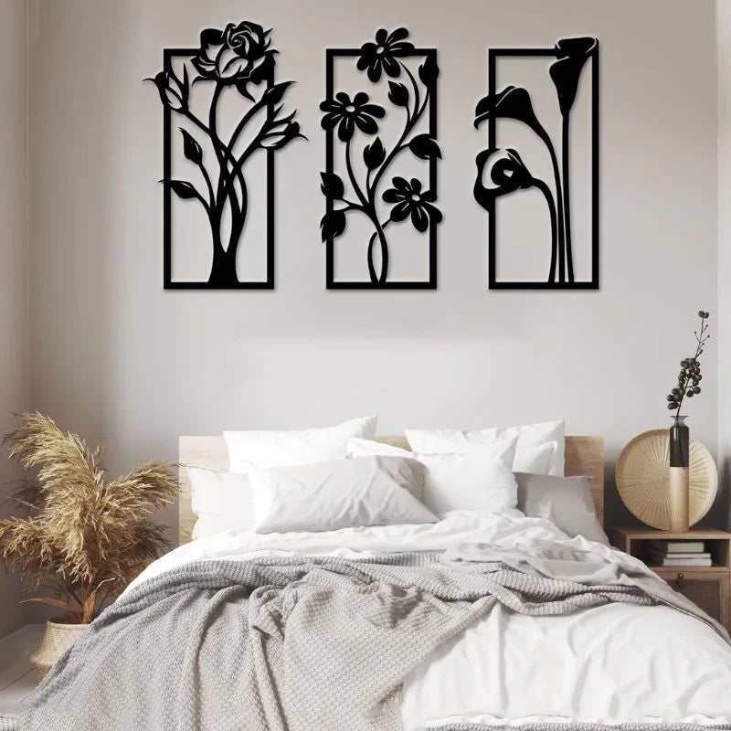 Elegant Home Decor- Set of 3 Floral Frames