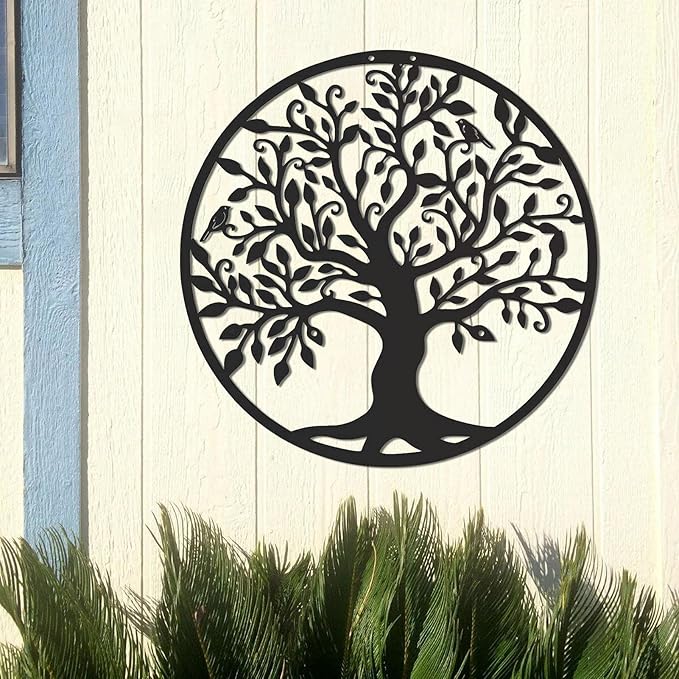 Black Wooden Tree Of Life Wall Decor- Wall Hanging Decoration
