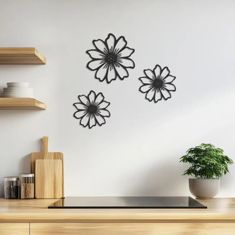 Premium Daisy Floral Acrylic wall decor- Minimal Home Decor 3ps