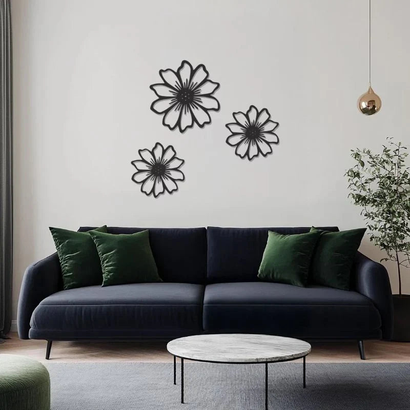 Premium Daisy Floral Acrylic wall decor- Minimal Home Decor 3ps