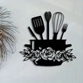 Acrylic 3D Eating Wall Sign with Utensils & Floral Accents – Kitchen Decor