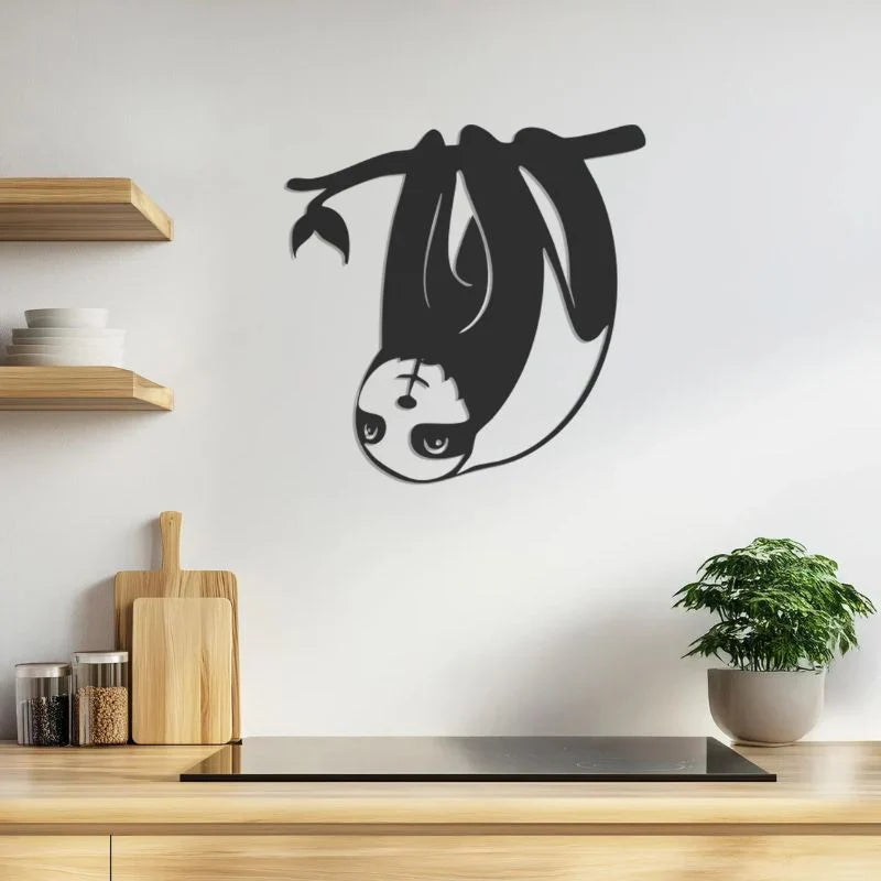 Premium Hanging Sloth Wall Decor- Black Acrylic Design