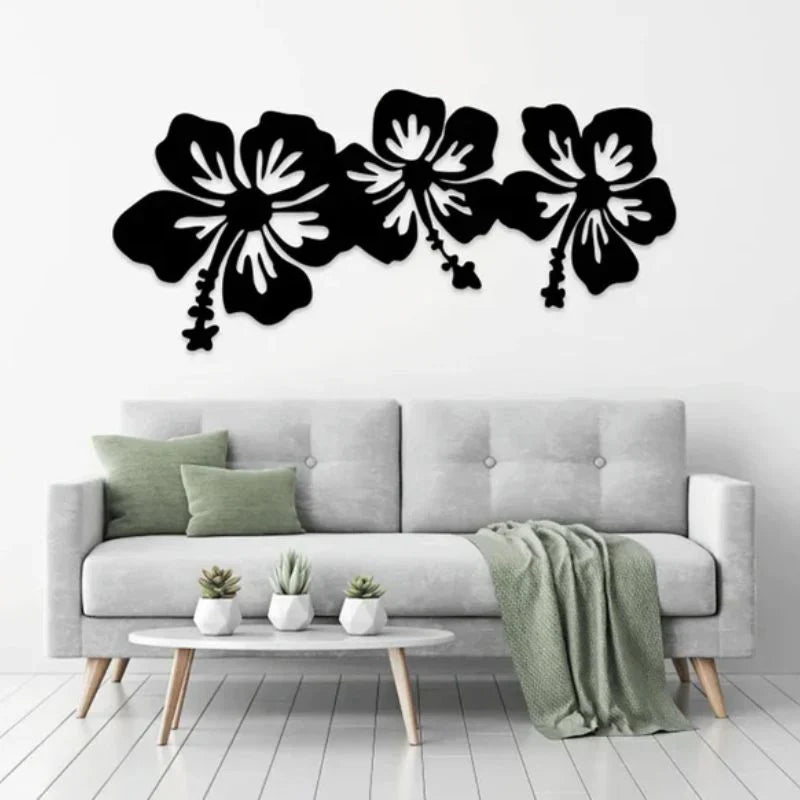 Hibiscus Floral Acrylic Wall Decor- 3D Design