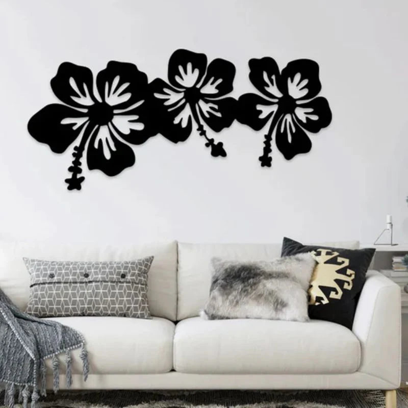 Hibiscus Floral Acrylic Wall Decor- 3D Design
