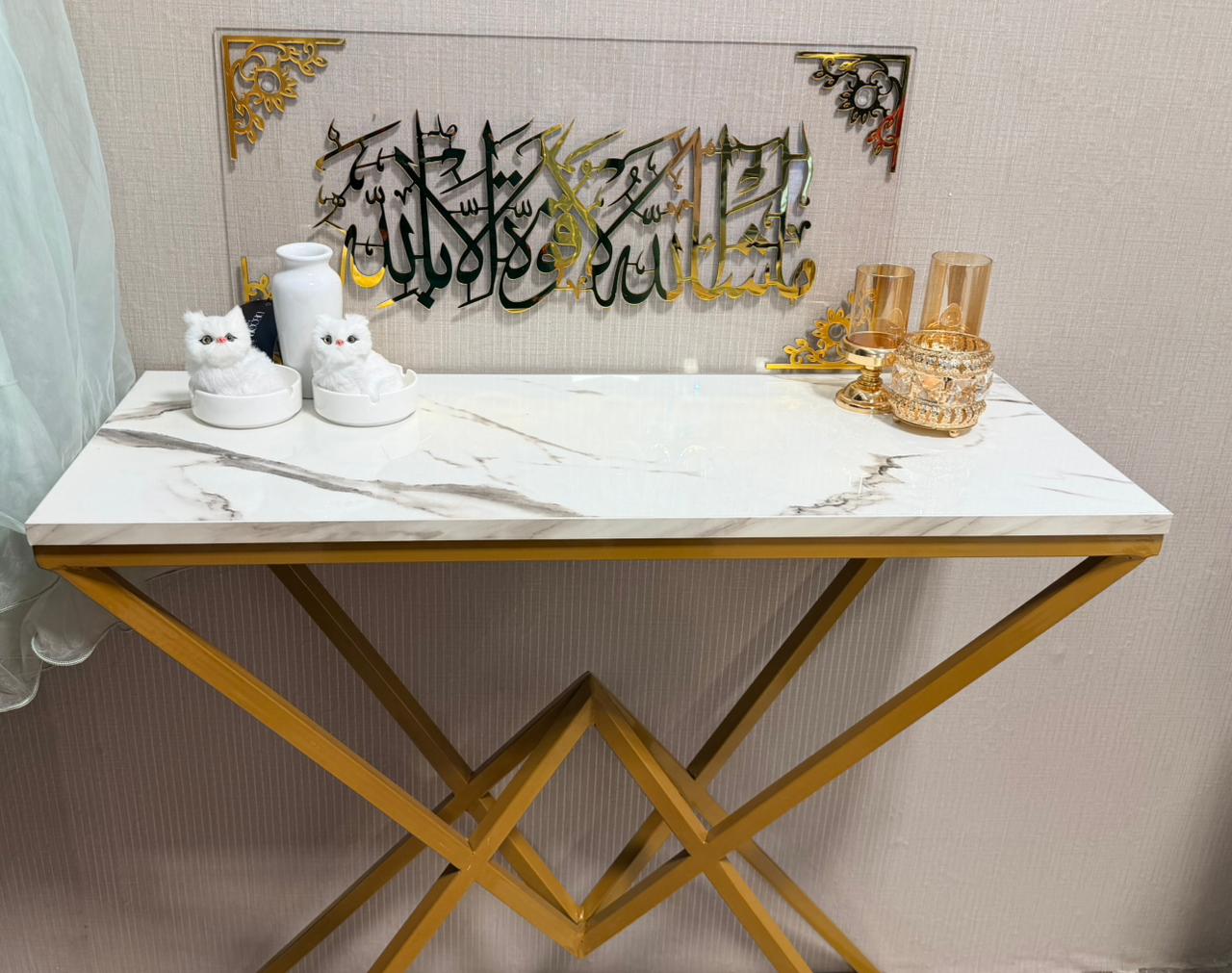 Premium Acrylic Framed Mashallah Wall Art – Transparent & Golden