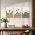 Premium Tawakkul, Shukr & Sabr Gold Acrylic Islamic Wall Art Set (Pack of 3)